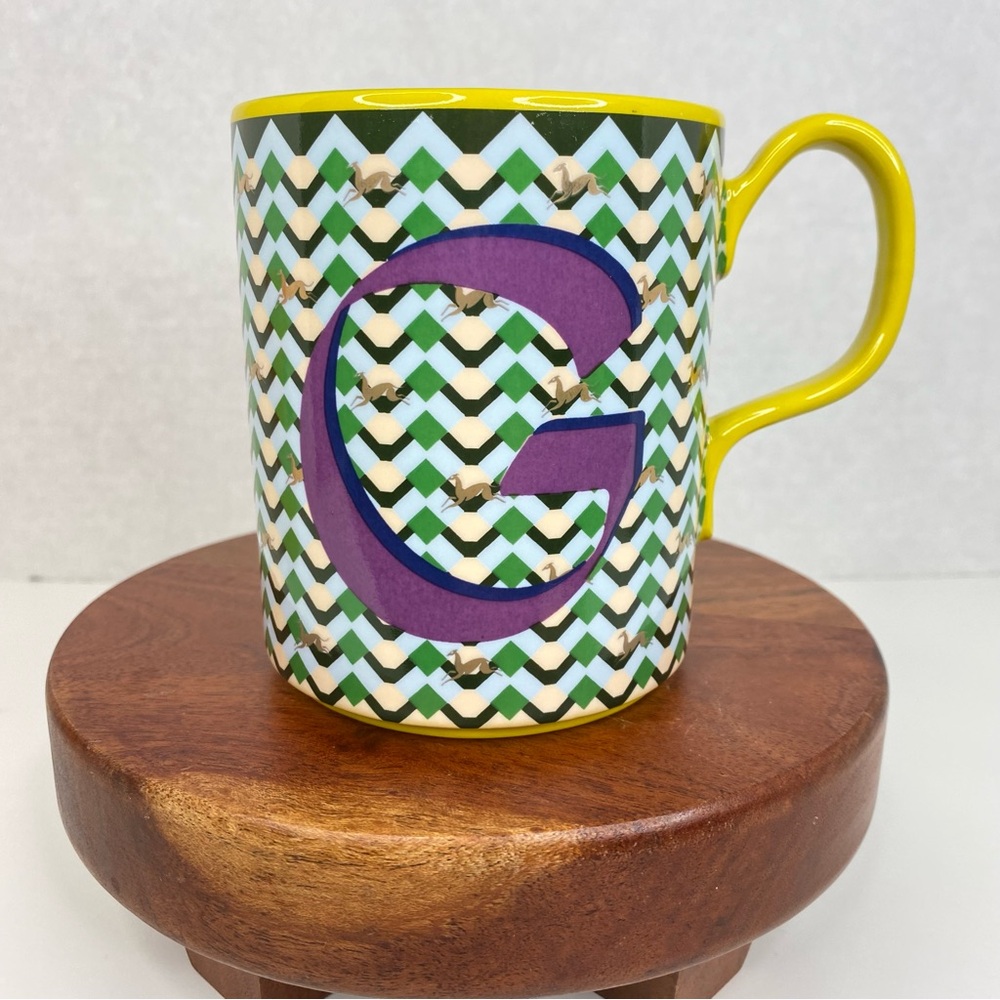 Parker Stoneware by Anthropologie Geometric Monogram Mug Initial G